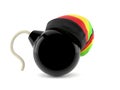 Bomb with rasta hat Royalty Free Stock Photo