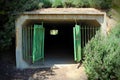 Bomb shelter in Israel. Concrete bunker, protecting the population of enemy air attacks, missiles rockets and mortar shells