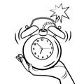 Bomb alarm clock coloring page