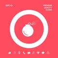 Bomb symbol icon. Graphic elements for your design Royalty Free Stock Photo