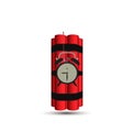 Bomb vector dynamite time red illustration background. Royalty Free Stock Photo