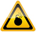 Bomb warning sign Royalty Free Stock Photo