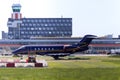 Bombardier Challenger 300 M-CLAB stored at Rotterdam The Hague Airport