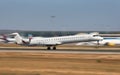 Bombardier CRJ series airliner taking off from palma airport Royalty Free Stock Photo