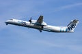 Bombardier Dash 8 Q400 plane FlyBe Royalty Free Stock Photo