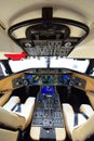 Bombardier Global 6000 business jet cockpit at Singapore Airshow Royalty Free Stock Photo