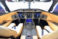 Bombardier Global 6000 business jet cockpit at Singapore Airshow Royalty Free Stock Photo