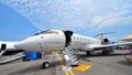 Bombardier Global 6000 executive jet on display at Singapore Airshow Royalty Free Stock Photo
