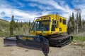 A Bombardier Plus MP Snowcat with plow parked at the Pomerelle Mountain Resort in Idaho, USA - June 10, 2022