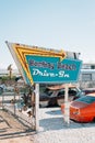 Bombay Beach Drive-In sign, in Bombay Beach, on the Salton Sea in California