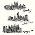 Bombay, Jakarta, Singapore skyline