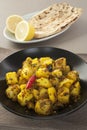 Bombay Potato Curry Indian Food Naan Bread Royalty Free Stock Photo