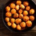 Bombay potatoes in pan Royalty Free Stock Photo
