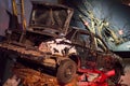 A bombed car from eastern Ukraine at the WWII Museum in Kiev