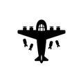 Bomber plane black vector icon
