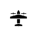 Bomber plane icon solid. vehicle and transportation icon stock