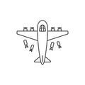 Bomber plane line vector icon