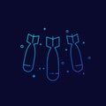 Bombs, bombing linear icon Royalty Free Stock Photo