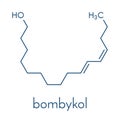 Bombykol insect pheromone molecule. Skeletal formula.