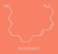 Bombykol insect pheromone molecule. Skeletal formula. Royalty Free Stock Photo