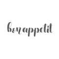 Bon appetit. Brush lettering illustration.