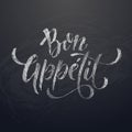Bon Appetit Chalk Text on Chalkboard background. Vector Illustration
