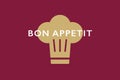 Bon Appetit with Chef hat icon design Royalty Free Stock Photo
