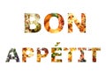 Bon appetit food collage style educational poster