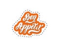 Bon Appetit hand drawn lettering Royalty Free Stock Photo