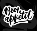 Bon appetit hand drawn lettering. Vector illustration