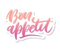 Bon appetit hand drawn lettering. Vector illustration