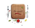 Bon appetit. Kitchen concept design. Vector icon