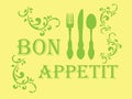Bon appetit stencil Royalty Free Stock Photo