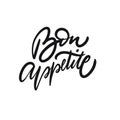 Bon appetite. Hand drawn calligraphy phrase. Black ink. Vector illustration.