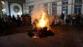 A Bon-Fire to celebrate the Festival of Bihu in Kolkata