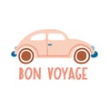 Bon voyage card, print or poster
