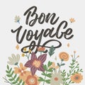 Bon Voyage Hand Lettering Vector Calligraphy Travel Royalty Free Stock Photo