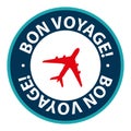 bon voyage stamp on white