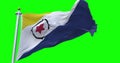 Bonaire flag realistic waving in the wind 4K video, green screen background chroma key (Perfect Loop)