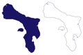Bonaire island Kingdom of the Netherlands, Netherlands Antilles, Cenrtal America, Caribbean islands map vector illustration,