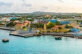 Bonaire, Kralendijk cruise port and historic fort.