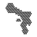 Bonaire map from 3D black cubes isometric abstract concept, square pattern, angular geometric shape. Vector illustration