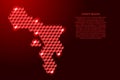 Bonaire map from 3D red cubes isometric abstract concept, square pattern, angular geometric shape, for banner, poster. Vector