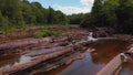 Bonanza falls in Upper Peninsula. Big Iron River in the summer.