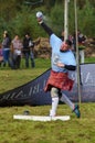 Bonar Bridge, Scotland - September 20th, 2014 - Shot putter competing in the Highland Games