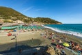 Bonassola Beach Crowded with Tourists - La Spezia Liguria Italy