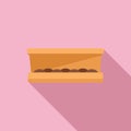 Bonbon box icon flat vector. Takeaway food