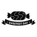 Bonbon candy day logo, simple style