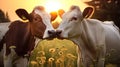 bond cow in love Royalty Free Stock Photo
