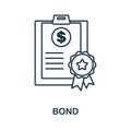 Bond line icon. Monochrome simple Bond outline icon for templates, web design and infographics